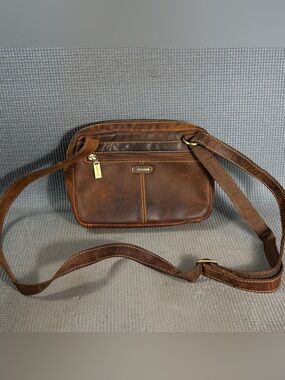 Visconti London Raw Leather Crossbody Messenger Style Bag